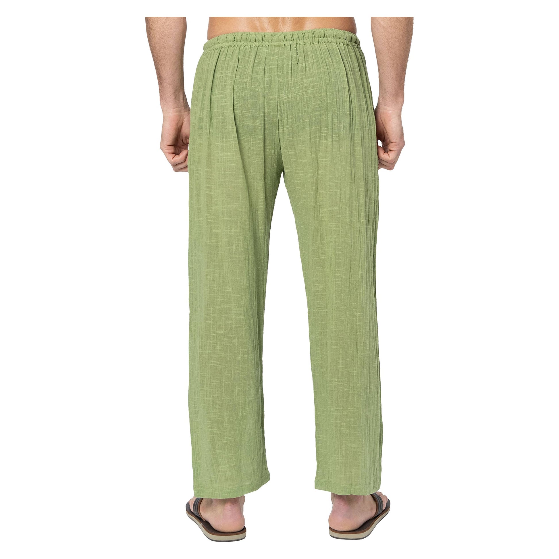 Pantaloni estivi lunghi in cotone verde