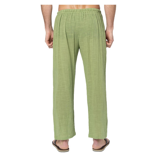 Pantaloni estivi lunghi in cotone verde