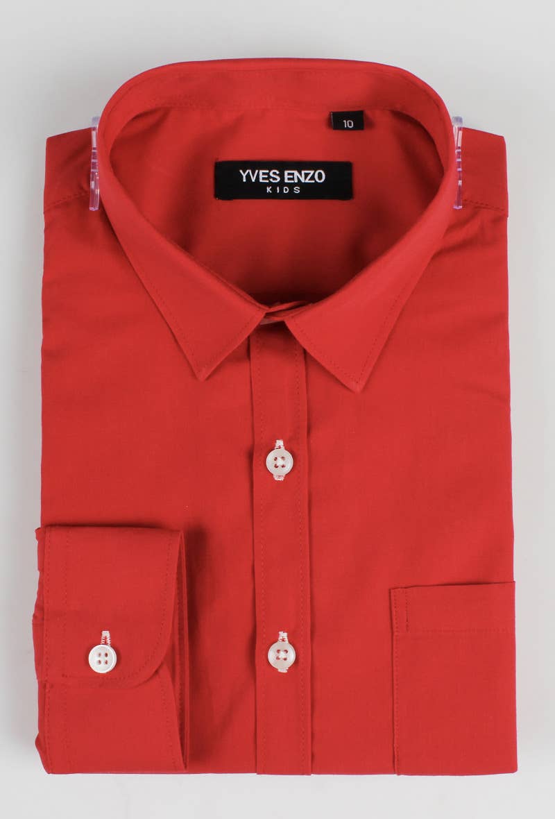 Camicia rossa bambino easy iron con taschino