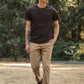 T-shirt Sostenibile con Taschino in Cotone Riciclato Color Tartufo