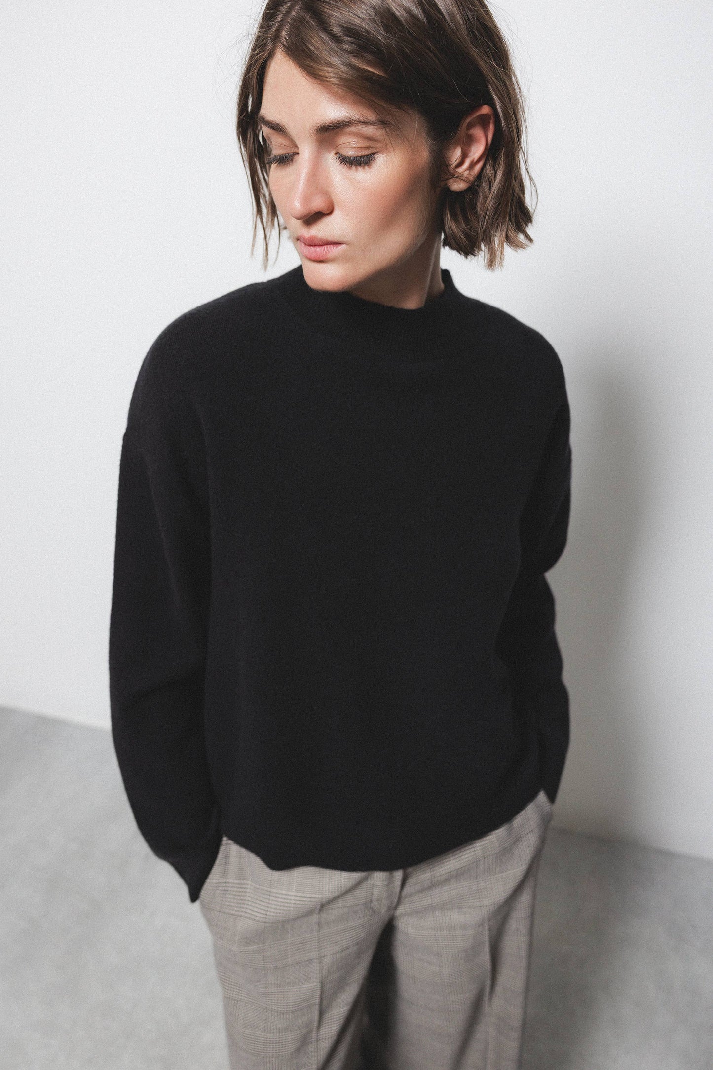 Maglione in maglia girocollo a coste