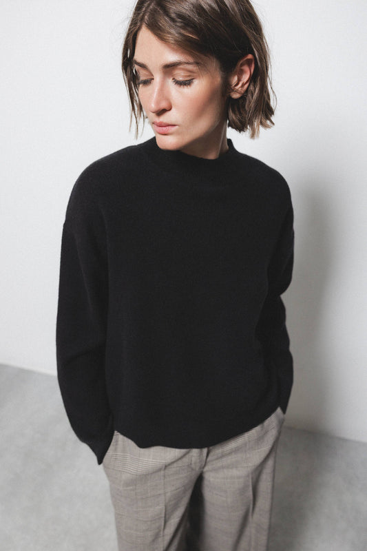 Maglione in maglia girocollo a coste