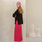 Gonna plissé in maglia misto cashmere 3D-knit