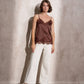 Top in raso con pizzo