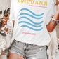 T-shirt oversize grafica Côte d’Azur