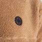 Felpa sherpa con collo zip color cammello