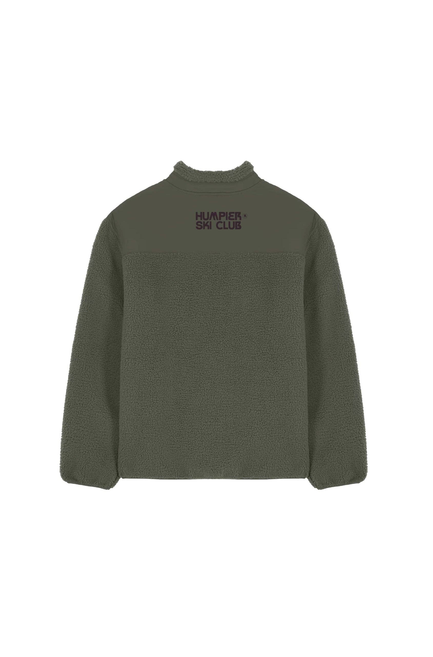 Giacca in pile sherpa khaki da sci