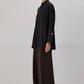 Camicia in raso nera con polsini maxi