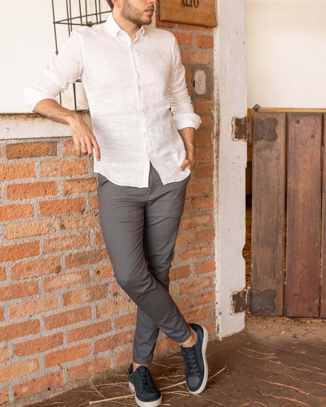 Pantaloni elasticizzati grigi da uomo