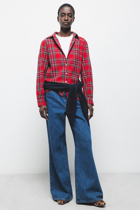 Camicia tartan a quadri con maniche lunghe