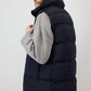 Gilet trapuntato con zip blu navy