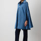 Poncho in denim con cappuccio