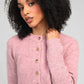 Cardigan Letiana rosa in maglia calda
