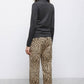 Pantaloni animalier con vita elasticizzata e coulisse