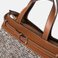 Borsa strutturata in ecopelle con motivo spigato