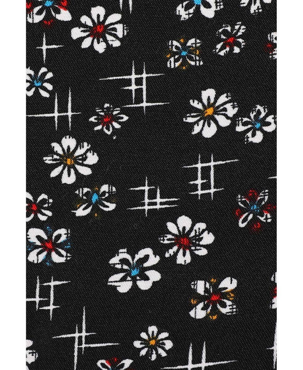 Camicia slim fit nera fantasia floreale