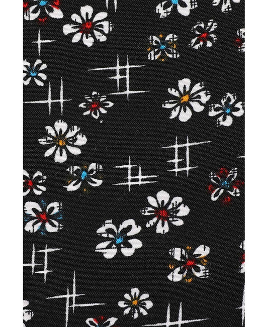Camicia slim fit nera fantasia floreale