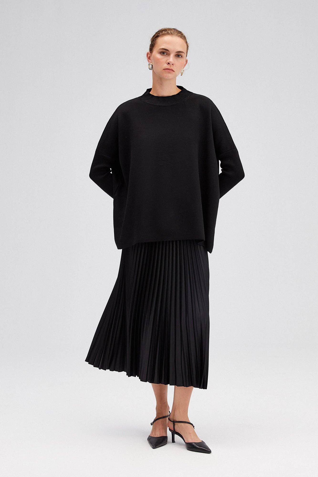 Tunica in maglia oversize con spalle scese