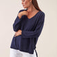 Top in viscosa con scollo a V