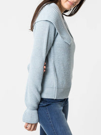 Maglione in maglia con maxi collo a scialle