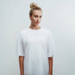 T-shirt bianca oversize con stampa acid sul retro e collo alto
