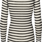 Maglia Amalie a righe marinare in lana e viscosa ecrù/nero