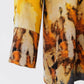 Tunica in viscosa multicolor con stampa astratta e cintura