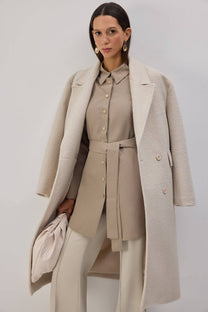 Camicia in popeline con cintura