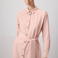 Abito camicia midi in popeline con cintura e bottoni decorativi