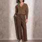 Cardigan corto in maglia con scollo a V e tasche
