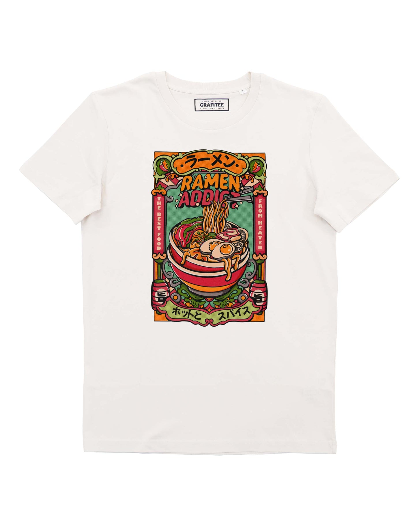 T-shirt unisex Ramen Addict con stampa noodles giapponesi