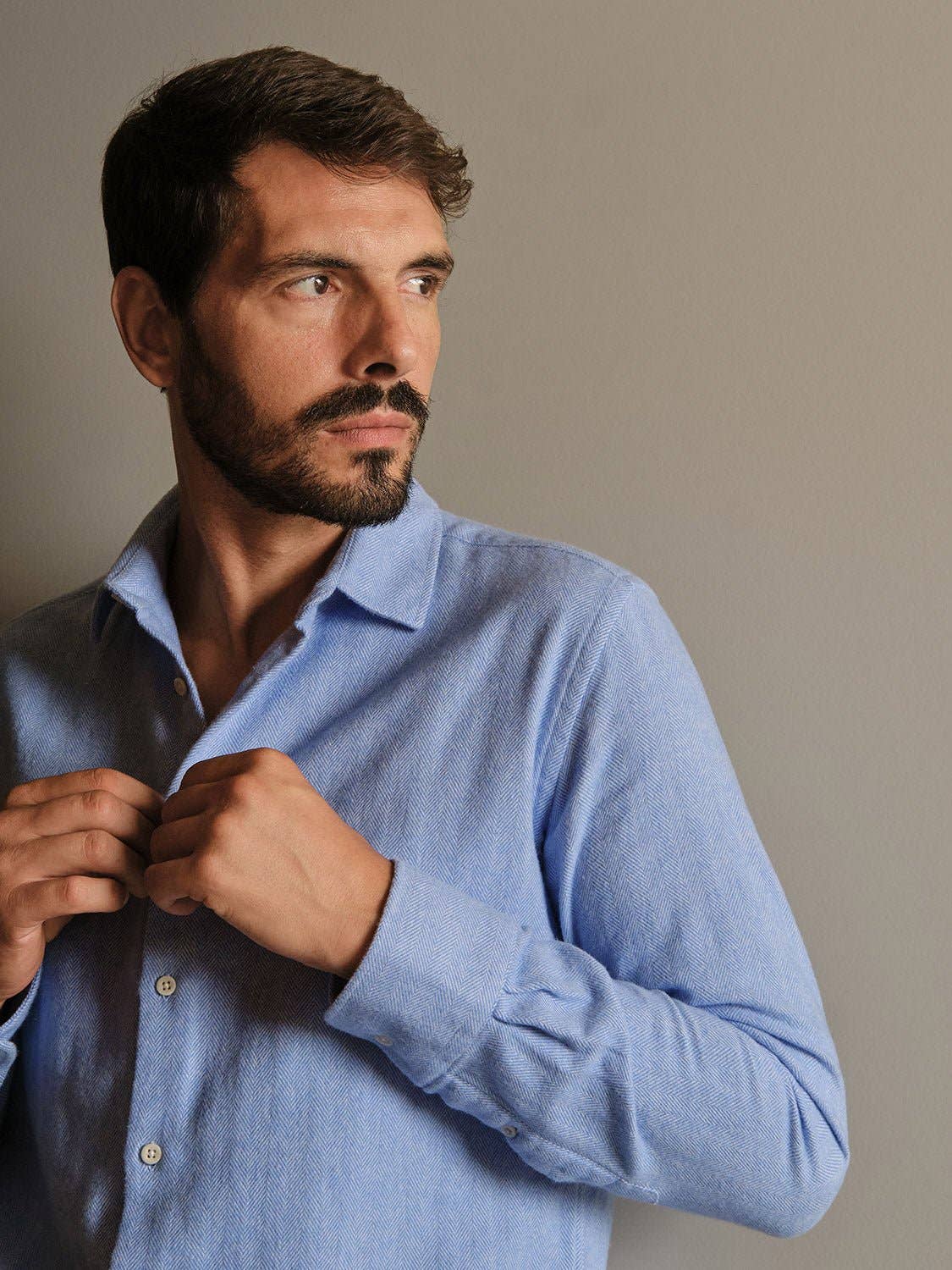 Camicia in flanella Gurin Sky in cotone biologico