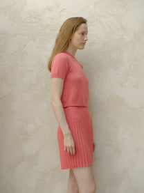 T-shirt in maglia di cotone a trama spessa