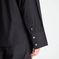 Camicia corta in popeline di cotone biologico nera Flora