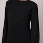 Abito lungo nero in crochet a maniche lunghe in misto cotone