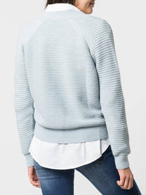 Maglione a costine con scollo a V