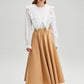 Gonna midi plissettata in raso beige
