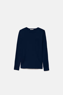 Maglione a maglia rasata con scollo tondo