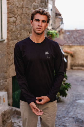 T-shirt uomo a maniche lunghe Garden in cotone biologico