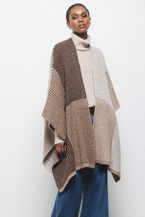 Mantella in maglia color block