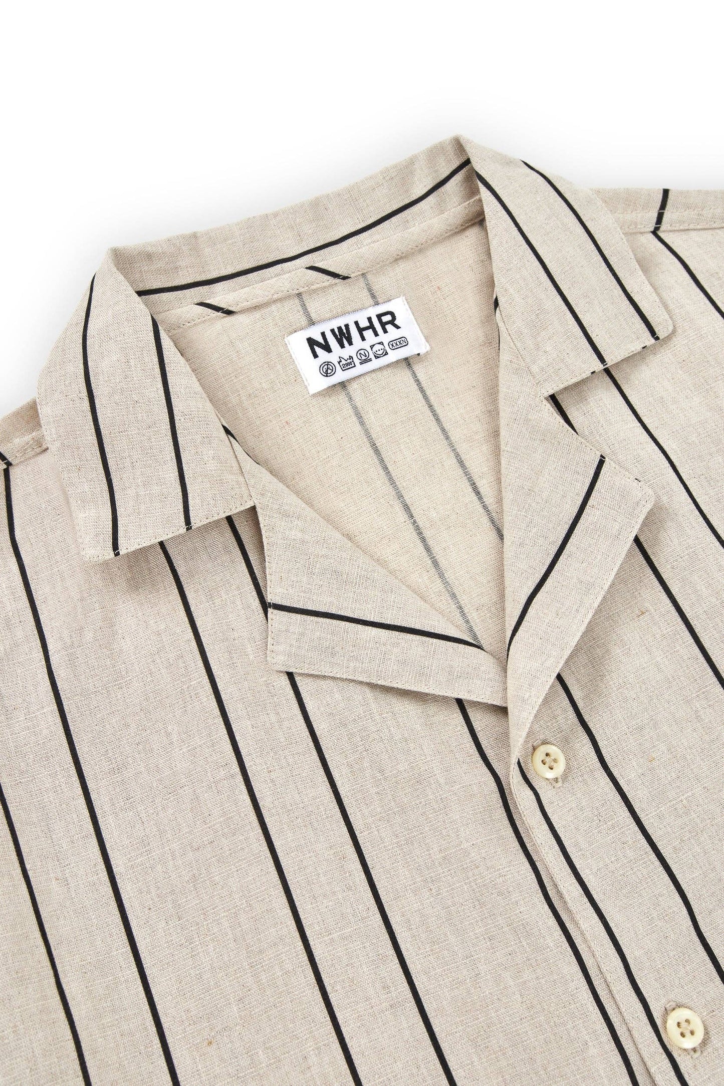 Camicia bowling a righe in lino e cotone biologici