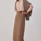 Gonna longuette in tweed con vita elasticizzata