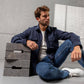 Overshirt in maglia antipiega blu navy