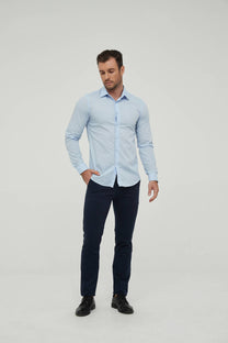 Camicia slim fit azzurro cielo