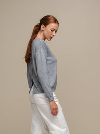 Maglione in maglia donna con taschino applicato