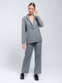 Blazer classico con rever in misto viscosa elasticizzato