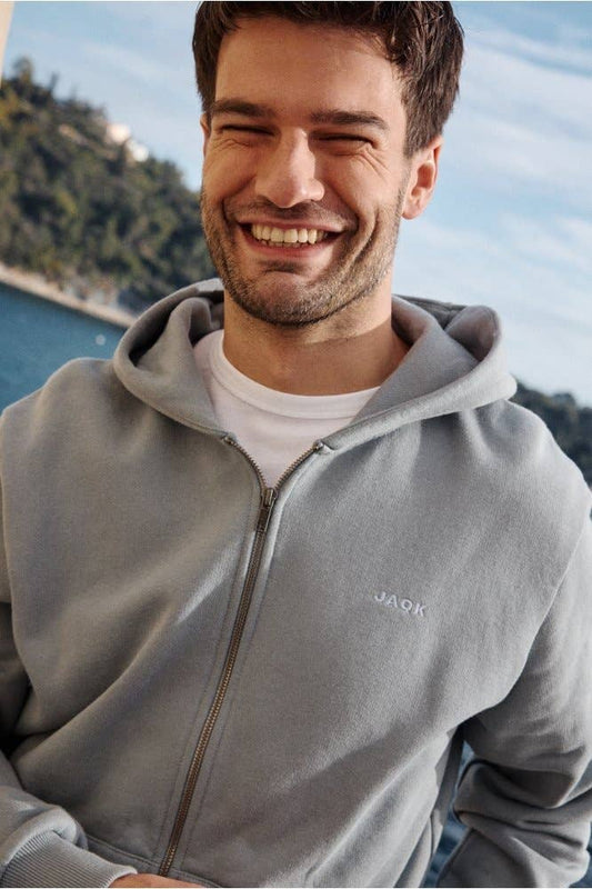 Felpa con cappuccio con zip Tao blu ghiaccio