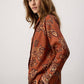 Camicia lunga in raso fantasia floreale