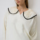 Maglione in maglia con colletto ricamato