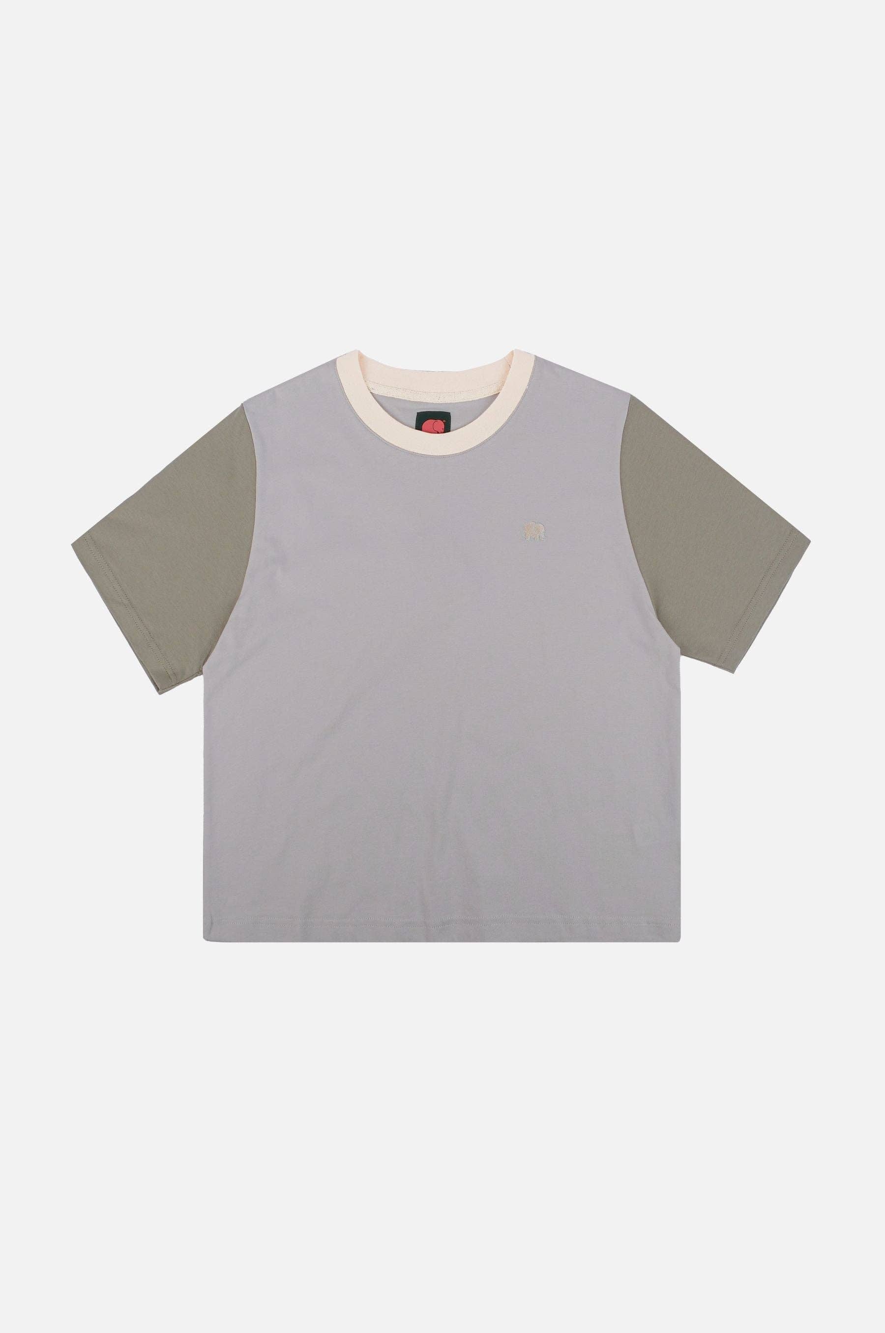 T-shirt donna color block Steel Haze in cotone biologico